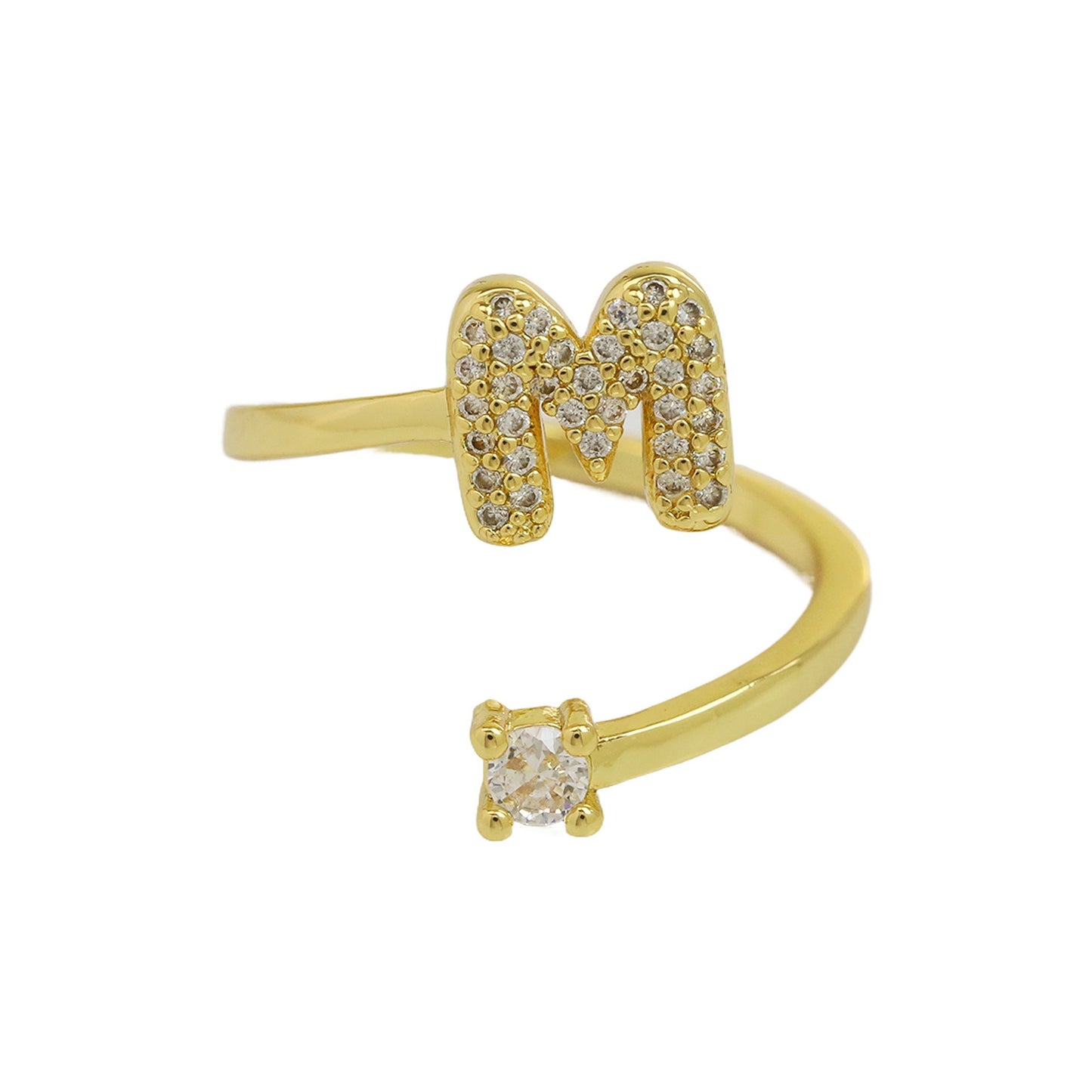 Luna Dot Initial Ring