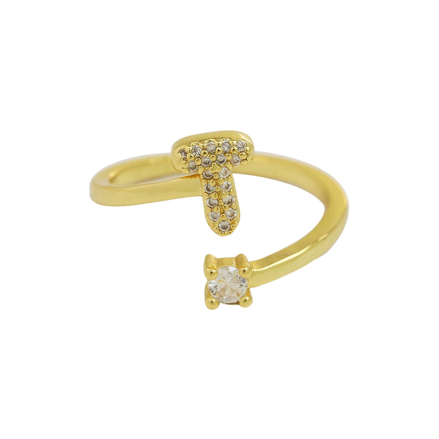 Luna Dot Initial Ring