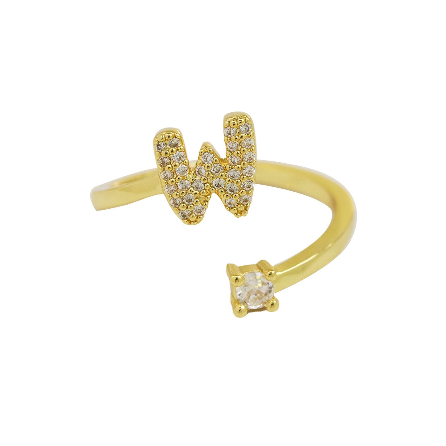 Luna Dot Initial Ring