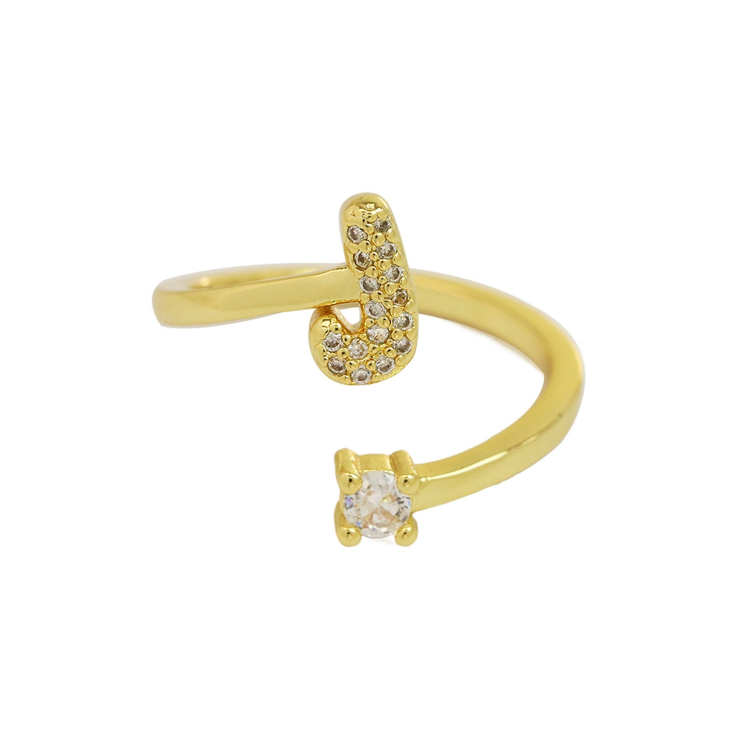 Luna Dot Initial Ring
