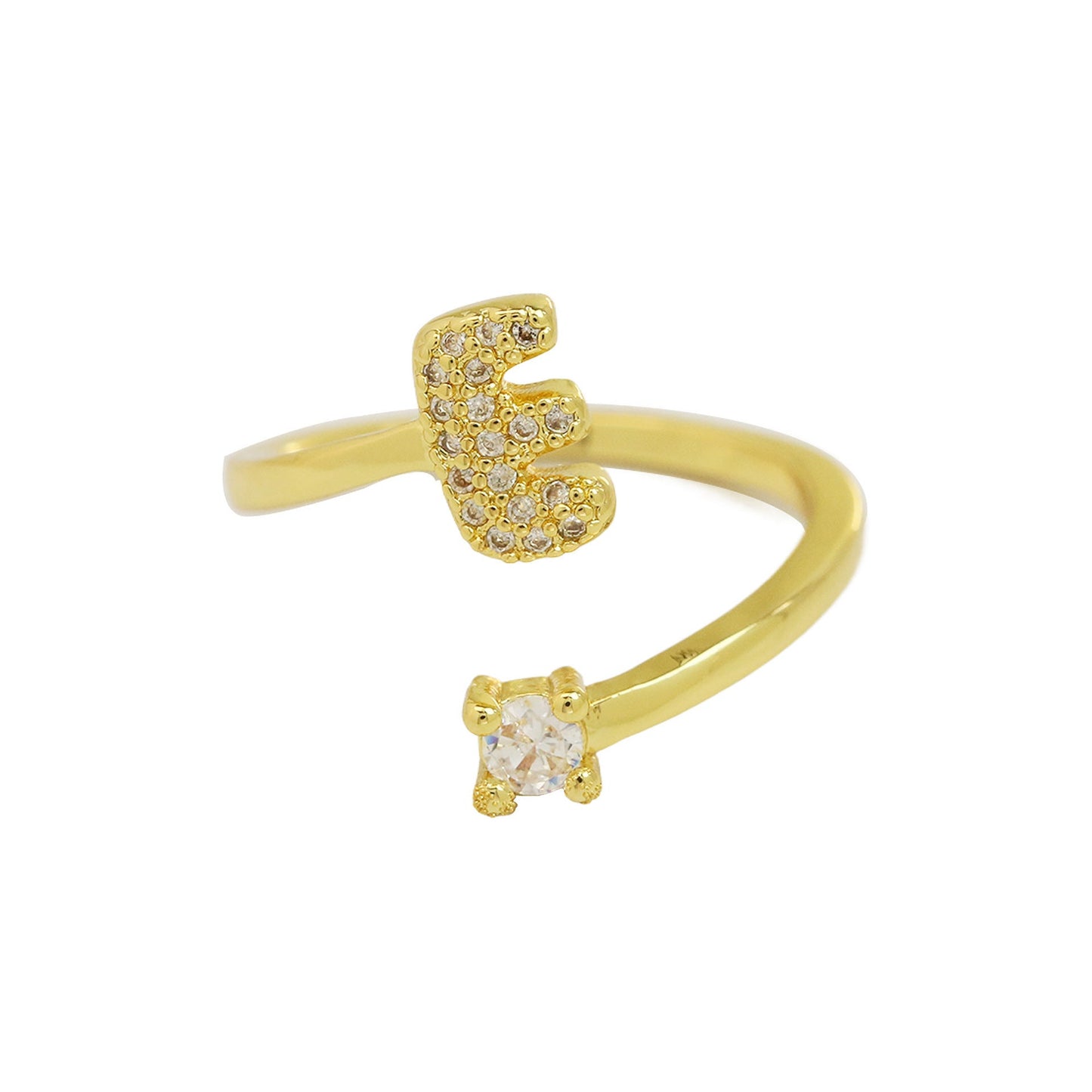Luna Dot Initial Ring