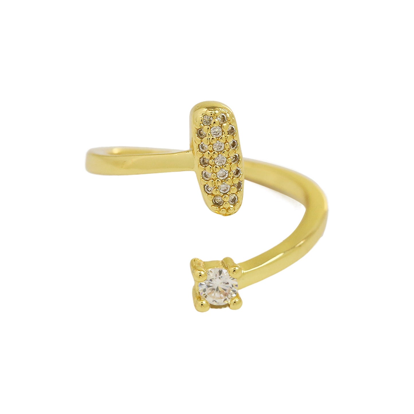 Luna Dot Initial Ring
