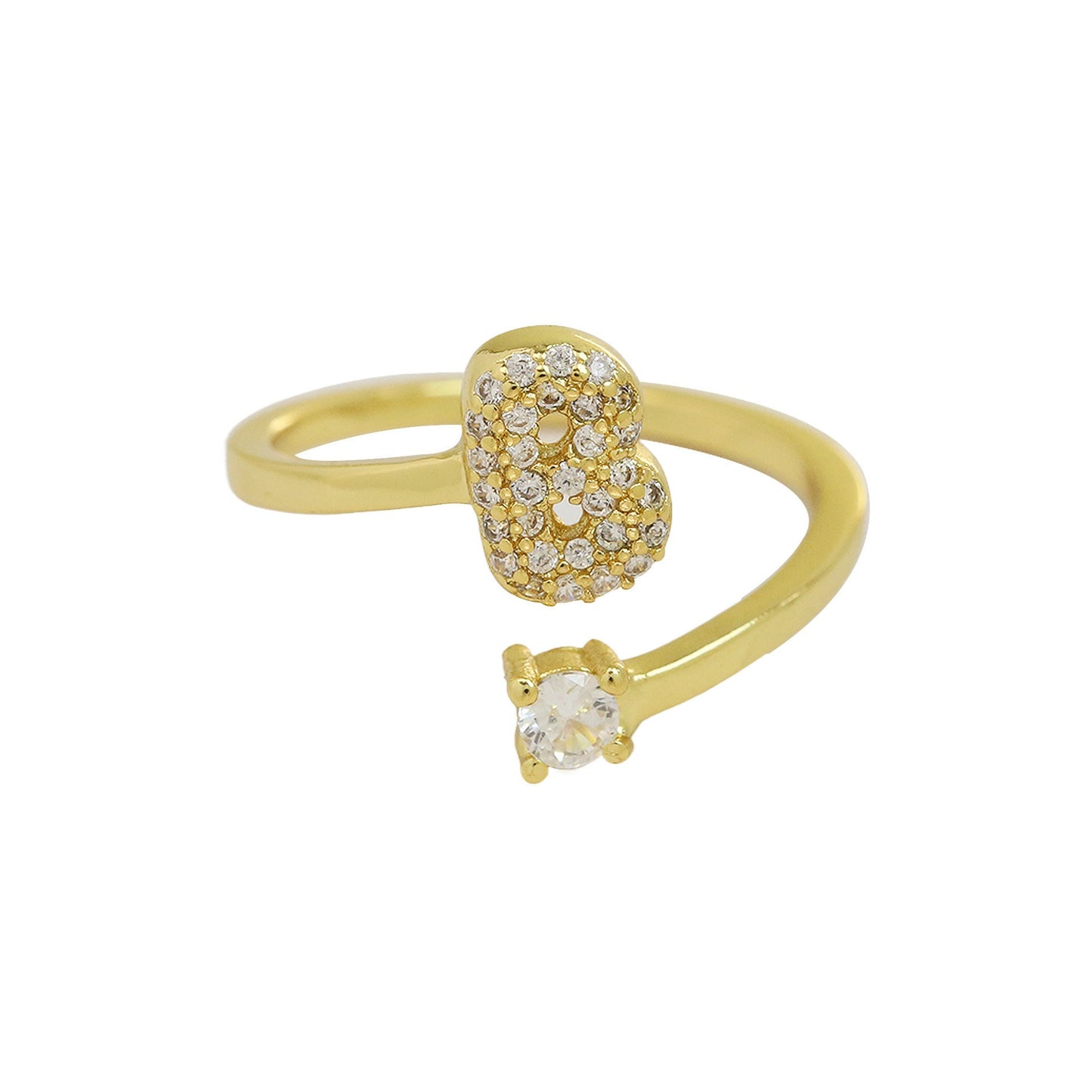 Luna Dot Initial Ring
