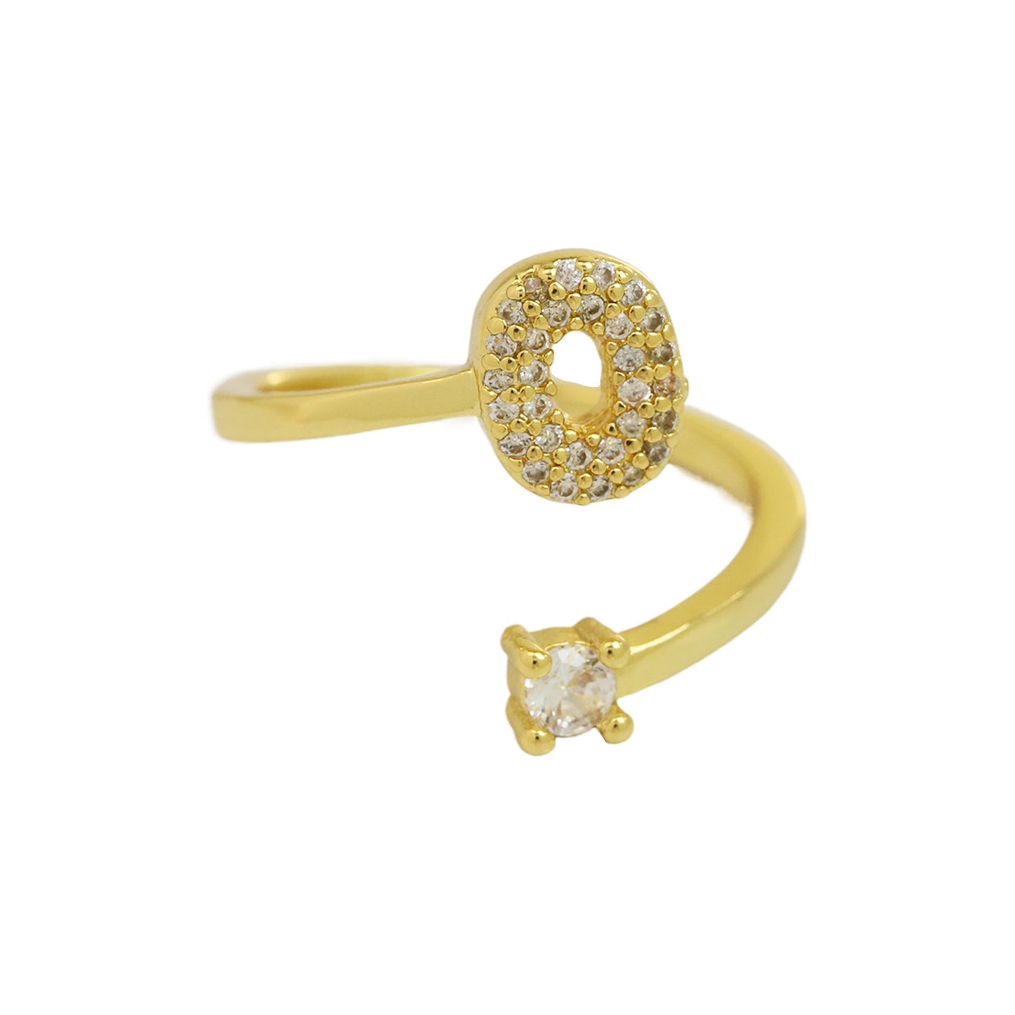 Luna Dot Initial Ring