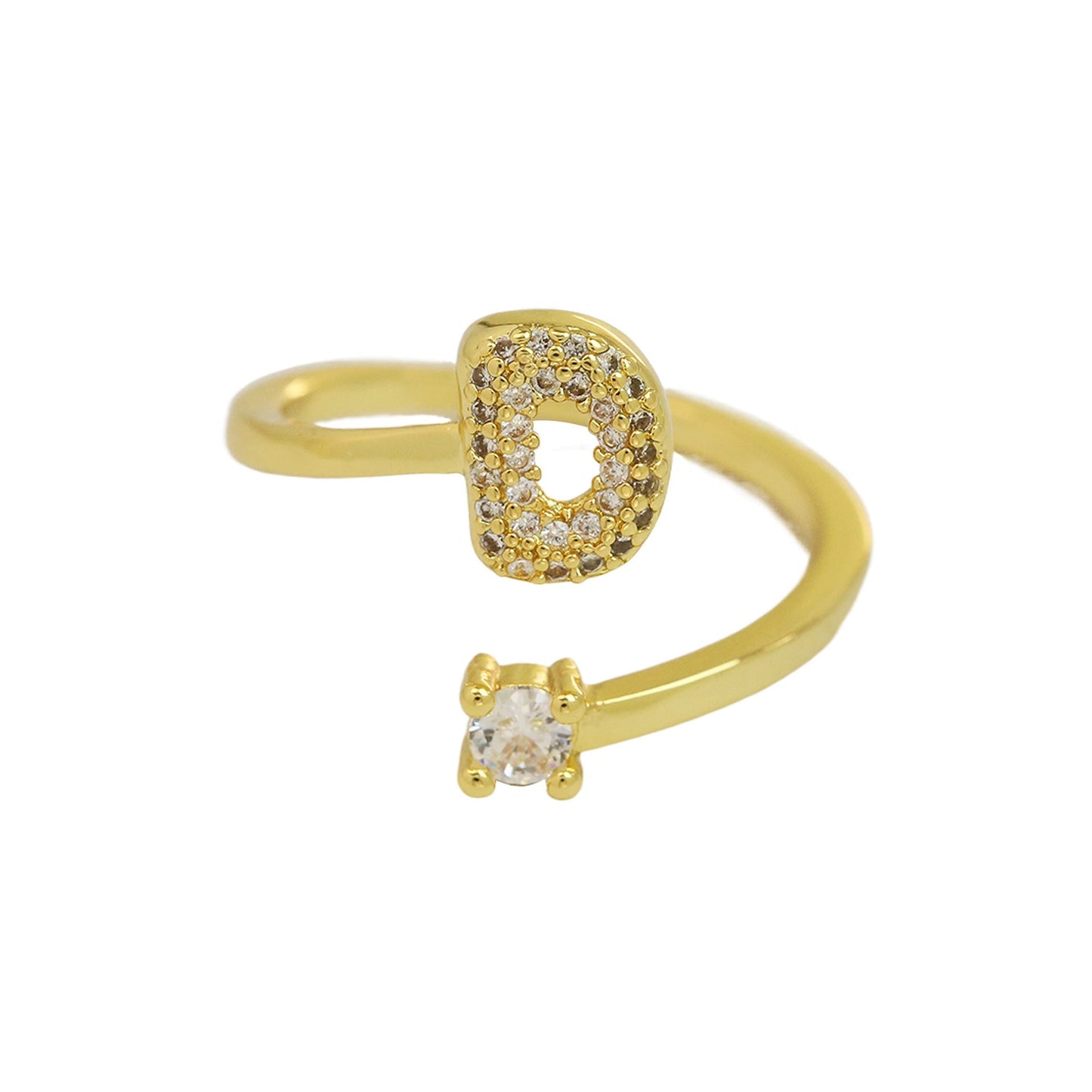 Luna Dot Initial Ring
