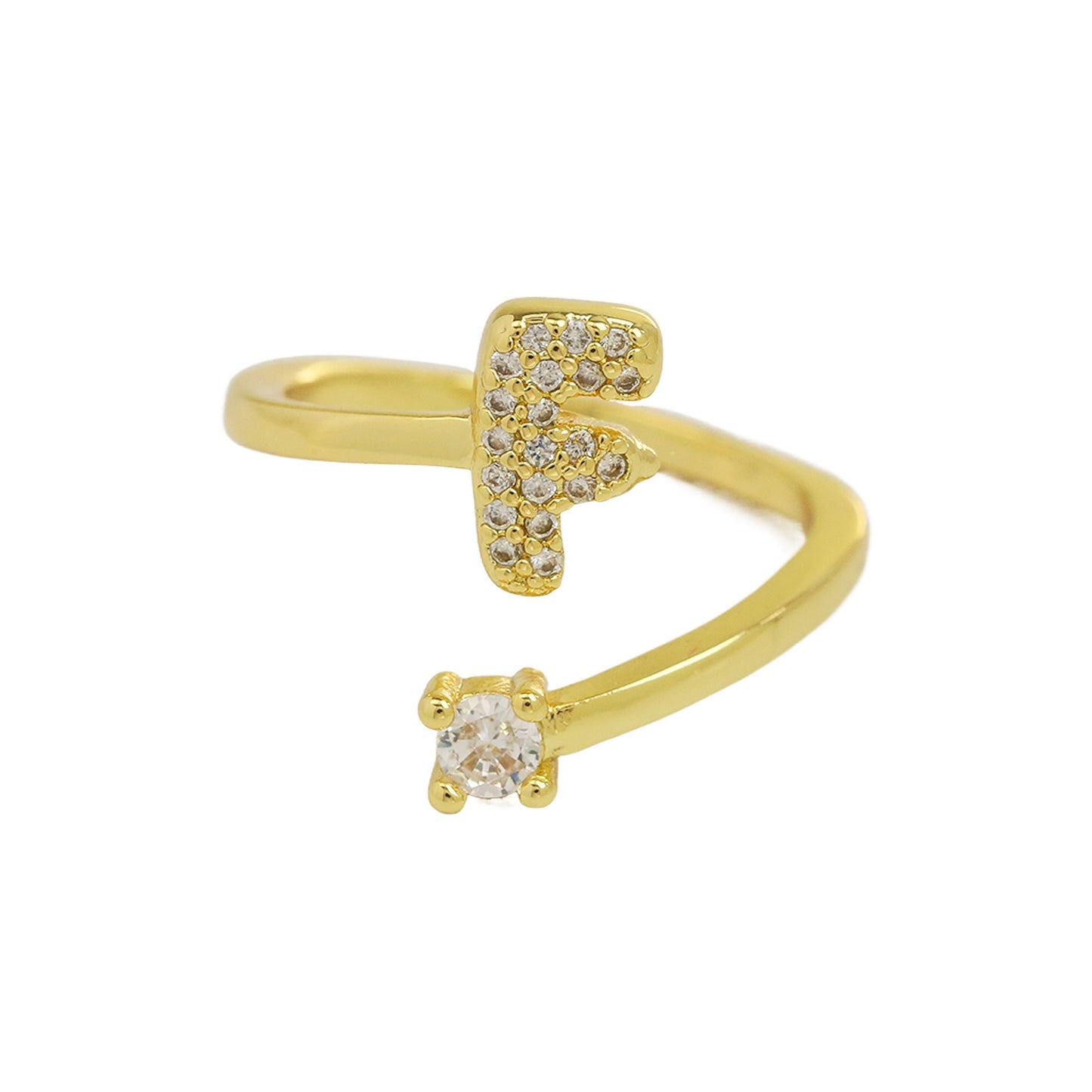 Luna Dot Initial Ring