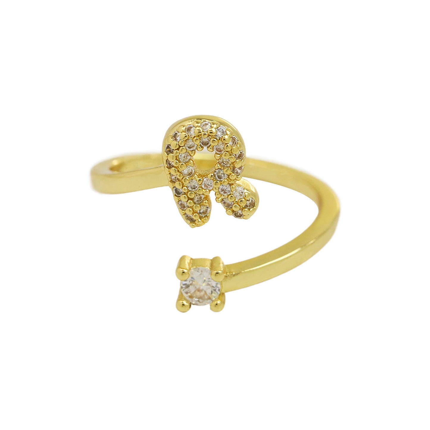 Luna Dot Initial Ring