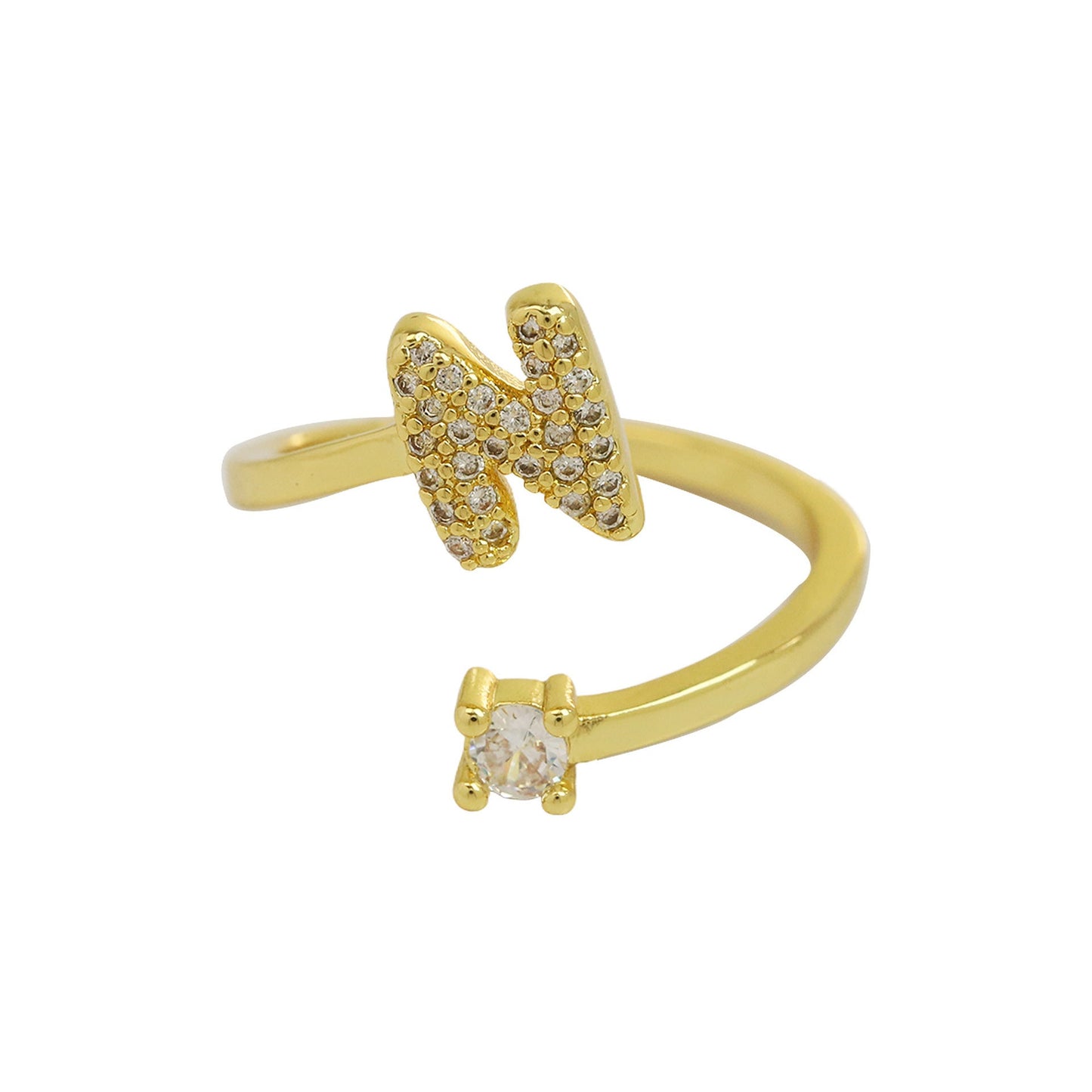Luna Dot Initial Ring