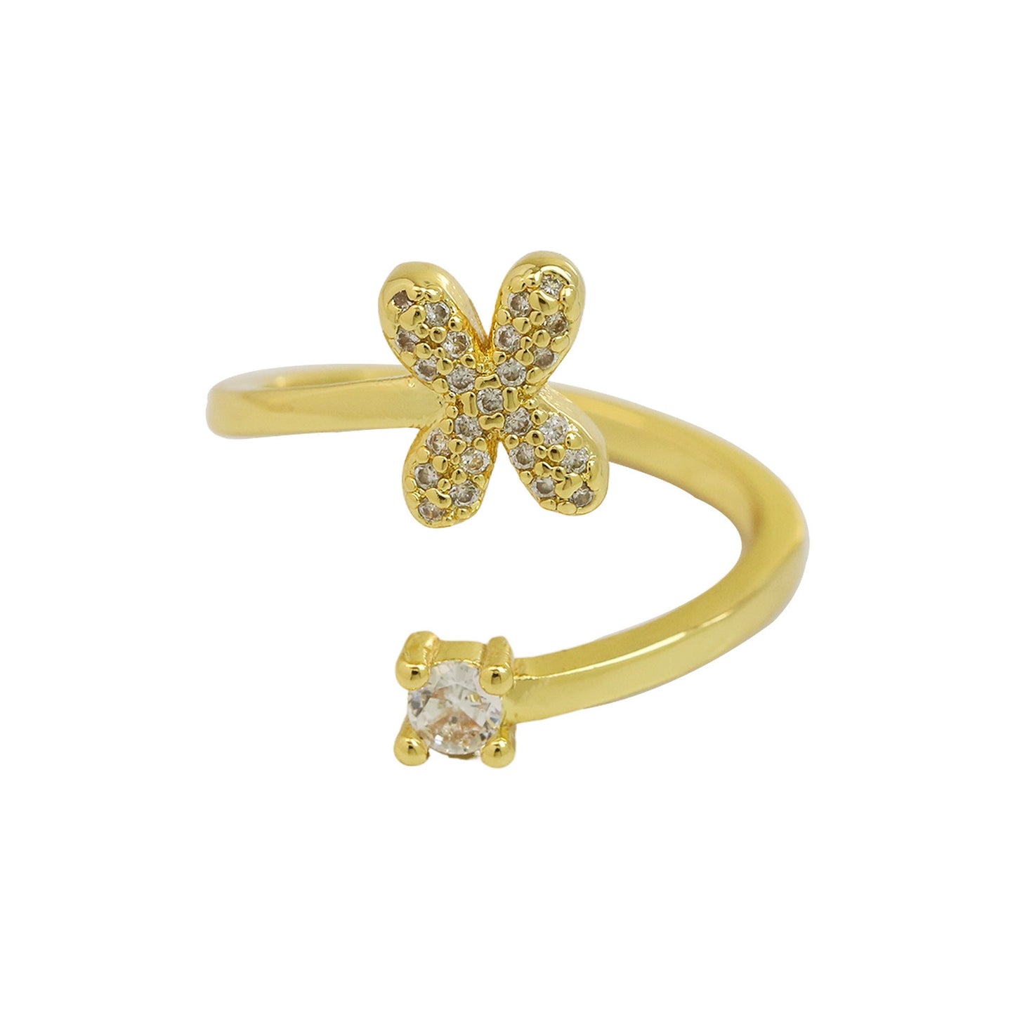 Luna Dot Initial Ring